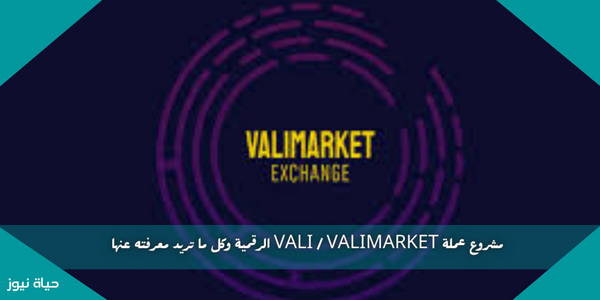 مشروع عملة VALI / VALIMARKET الرقمية وكل ما تريد معرفته عنها