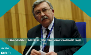 روسيا: محادثات فيينا لاستئناف الاتفاق النووي مع إيران يمكن أن تكتمل في غضون يومين